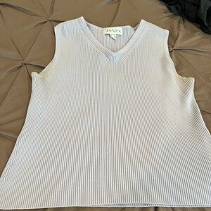 Casual Corner ANNEX Ribbed Lilac V-Neck Top - L